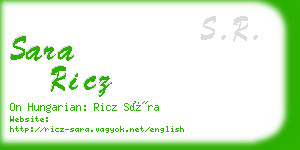 sara ricz business card